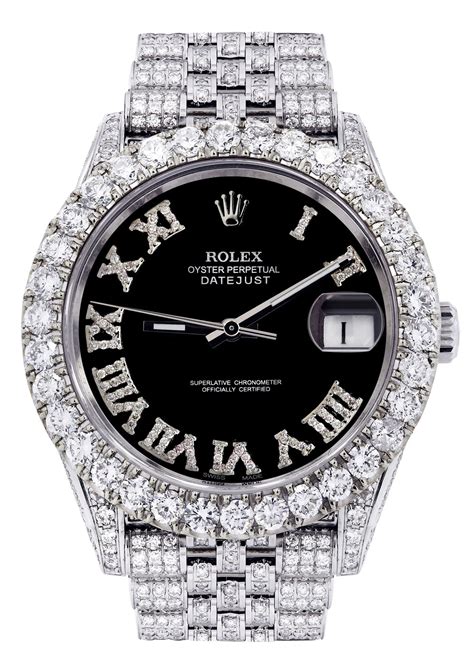 rolex iced out datejust 41|Rolex Datejust 41 full iced out.